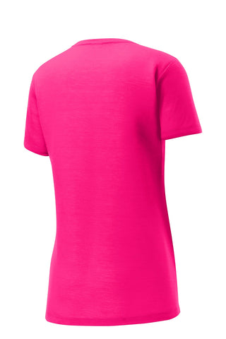 Sport-Tek Ladies PosiCharge Competitor Cotton Touch Scoop Neck Tee (Neon Pink)