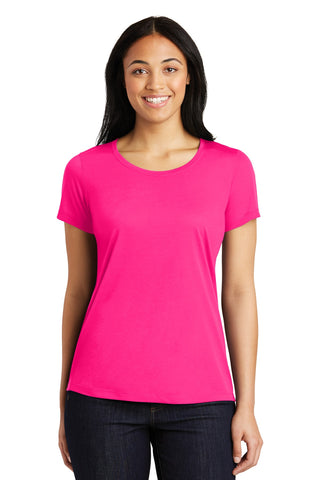 Sport-Tek Ladies PosiCharge Competitor Cotton Touch Scoop Neck Tee (Neon Pink)