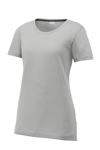 Sport-Tek Ladies PosiCharge Competitor Cotton Touch Scoop Neck Tee (Silver)