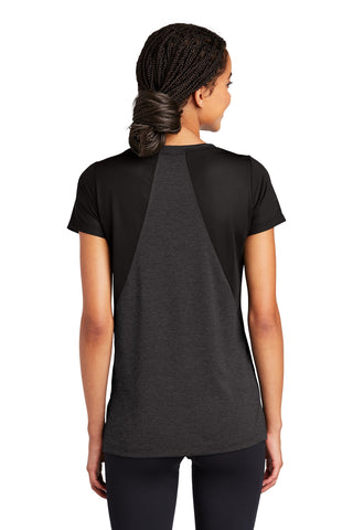 Sport-Tek Ladies Endeavor Tee (Black Heather/ Black)