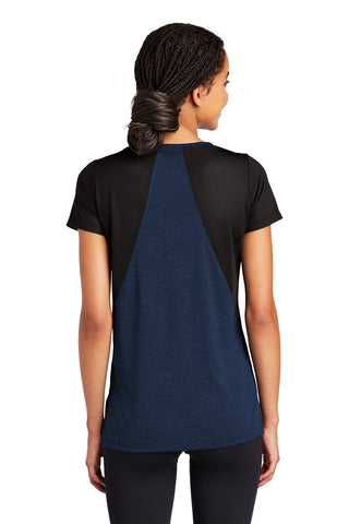 Sport-Tek Ladies Endeavor Tee (Dark Royal Heather/ Black)