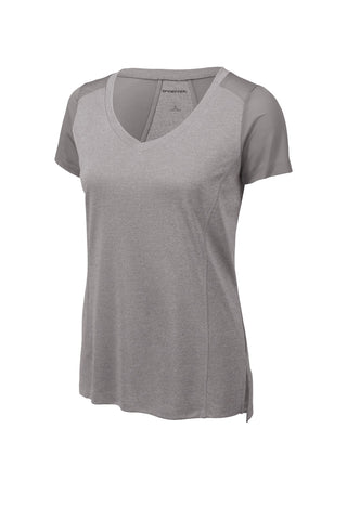 Sport-Tek Ladies Endeavor Tee (Light Grey Heather/ Light Grey)