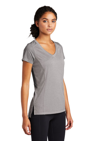 Sport-Tek Ladies Endeavor Tee (Light Grey Heather/ Light Grey)