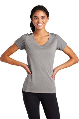 Sport-Tek Ladies Endeavor Tee (Light Grey Heather/ Light Grey)