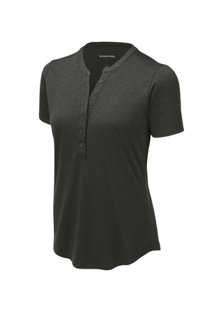 Sport-Tek Ladies Endeavor Henley (Black Heather)