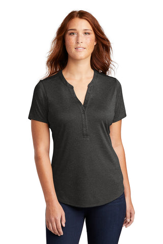 Sport-Tek Ladies Endeavor Henley (Black Heather)