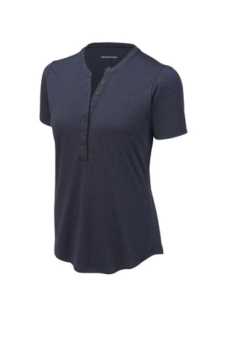 Sport-Tek Ladies Endeavor Henley (Deep Navy Heather)