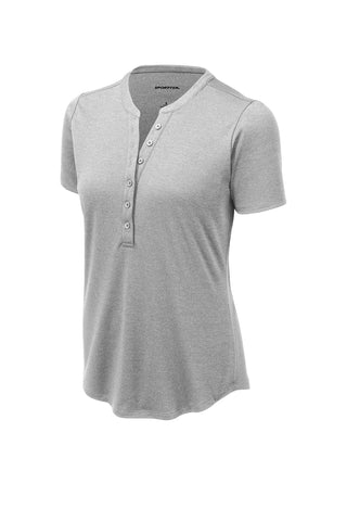 Sport-Tek Ladies Endeavor Henley (Light Grey Heather)