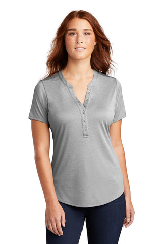 Sport-Tek Ladies Endeavor Henley (Light Grey Heather)