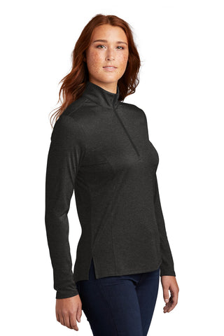 Sport-Tek Ladies Endeavor 1/2-Zip Pullover (Black Heather)