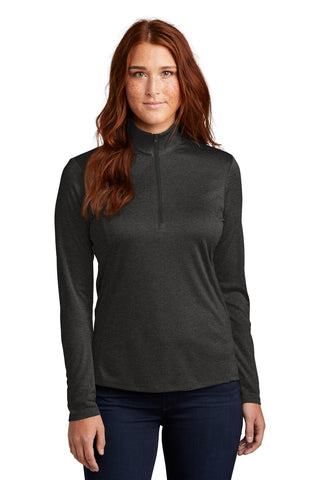 Sport-Tek Ladies Endeavor 1/2-Zip Pullover (Black Heather)