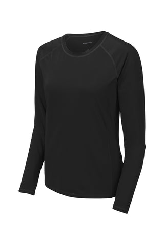 Sport-Tek Ladies Long Sleeve Rashguard Tee (Black)