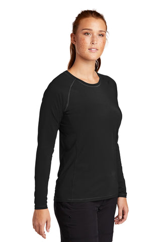 Sport-Tek Ladies Long Sleeve Rashguard Tee (Black)