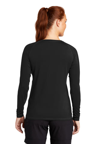 Sport-Tek Ladies Long Sleeve Rashguard Tee (Black)