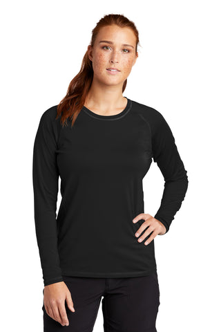 Sport-Tek Ladies Long Sleeve Rashguard Tee (Black)