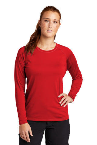 Sport-Tek Ladies Long Sleeve Rashguard Tee (True Red)