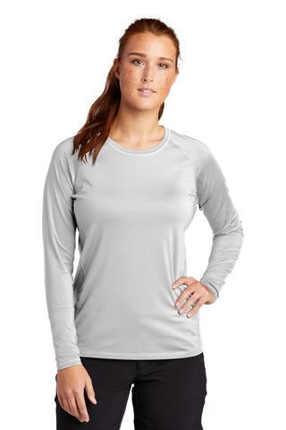 Sport-Tek Ladies Long Sleeve Rashguard Tee (White)