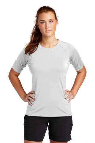Sport-Tek Ladies Rashguard Tee (White)