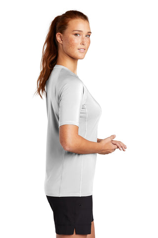 Sport-Tek Ladies Rashguard Tee (White)