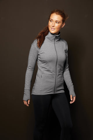 Sport-Tek Ladies Sport-Wick Flex Fleece Full-Zip (Dark Grey Heather)