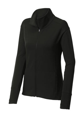 Sport-Tek Ladies Sport-Wick Flex Fleece Full-Zip (Black)