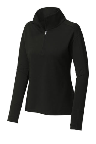 Sport-Tek Ladies Sport-Wick Flex Fleece 1/4-Zip (Black)
