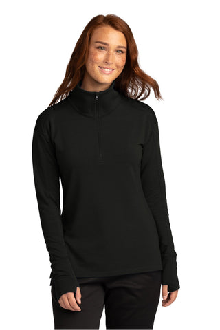 Sport-Tek Ladies Sport-Wick Flex Fleece 1/4-Zip (Black)