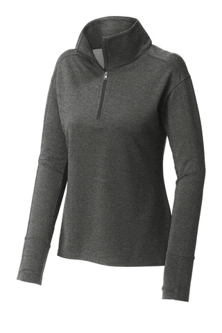 Sport-Tek Ladies Sport-Wick Flex Fleece 1/4-Zip (Dark Grey Heather)