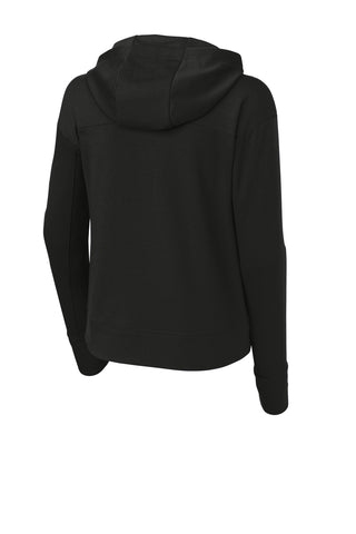 Sport-Tek Ladies Sport-Wick Flex Fleece Pullover Hoodie (Black)