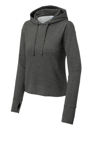 Sport-Tek Ladies Sport-Wick Flex Fleece Pullover Hoodie (Dark Grey Heather)