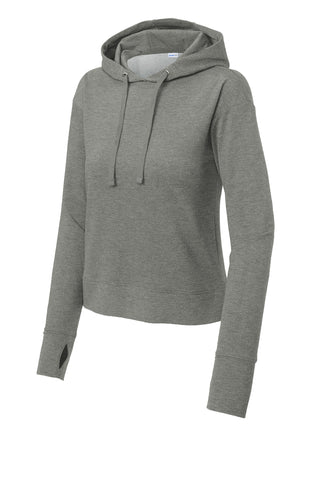 Sport-Tek Ladies Sport-Wick Flex Fleece Pullover Hoodie (Light Grey Heather)