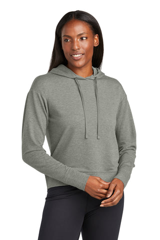 Sport-Tek Ladies Sport-Wick Flex Fleece Pullover Hoodie (Light Grey Heather)