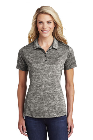 Sport-Tek Ladies PosiCharge Electric Heather Polo (Black Electric)