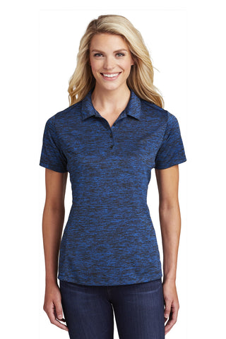 Sport-Tek Ladies PosiCharge Electric Heather Polo (Dark Royal-Black Electric)