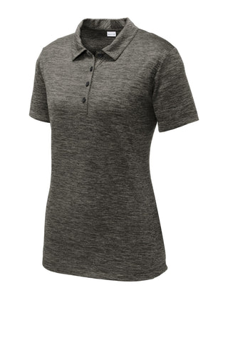 Sport-Tek Ladies PosiCharge Electric Heather Polo (Grey-Black Electric)