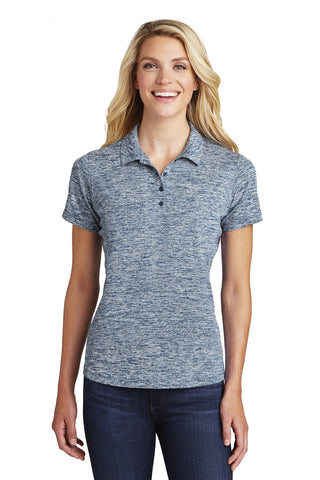 Sport-Tek Ladies PosiCharge Electric Heather Polo (True Navy Electric)