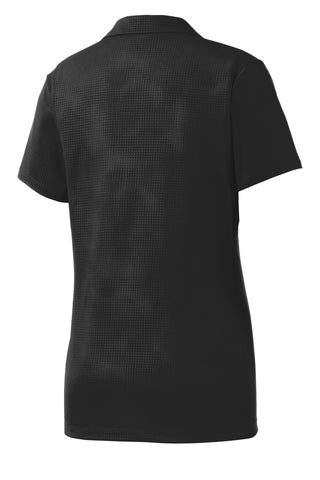 Sport-Tek Ladies Embossed PosiCharge Tough Polo (Black)