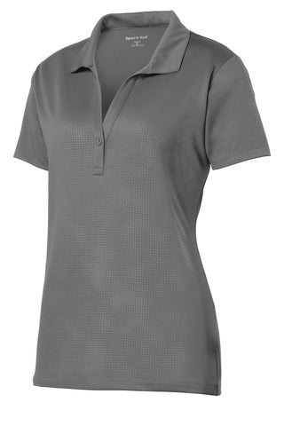 Sport-Tek Ladies Embossed PosiCharge Tough Polo (Dark Smoke Grey)