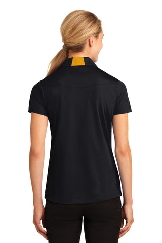 Sport-Tek Ladies Side Blocked Micropique Sport-Wick Polo (Black/ Gold)