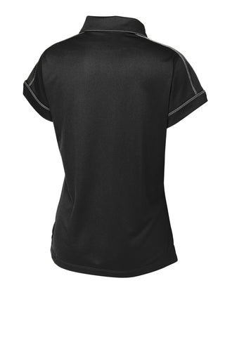 Sport-Tek Ladies Contrast Stitch Micropique Sport-Wick Polo (Black)