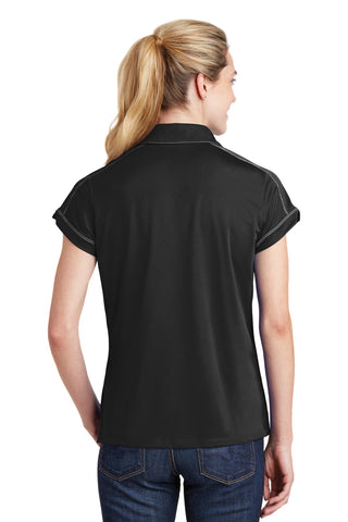 Sport-Tek Ladies Contrast Stitch Micropique Sport-Wick Polo (Black)