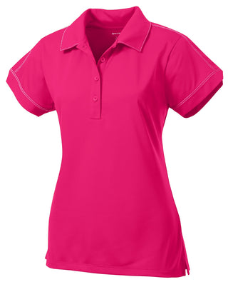 Sport-Tek Ladies Contrast Stitch Micropique Sport-Wick Polo (Pink Raspberry)