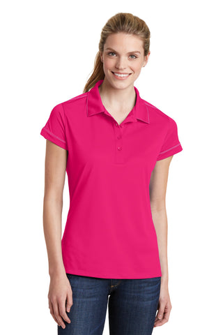 Sport-Tek Ladies Contrast Stitch Micropique Sport-Wick Polo (Pink Raspberry)