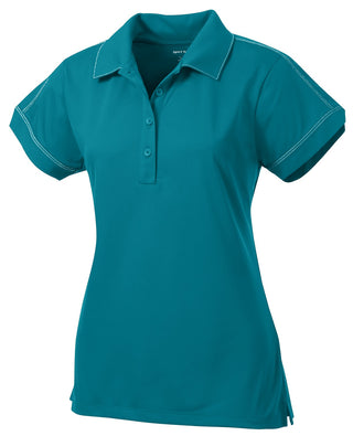 Sport-Tek Ladies Contrast Stitch Micropique Sport-Wick Polo (Tropic Blue)