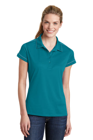 Sport-Tek Ladies Contrast Stitch Micropique Sport-Wick Polo (Tropic Blue)