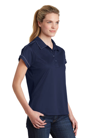 Sport-Tek Ladies Contrast Stitch Micropique Sport-Wick Polo (True Navy)