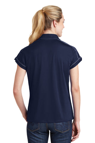 Sport-Tek Ladies Contrast Stitch Micropique Sport-Wick Polo (True Navy)