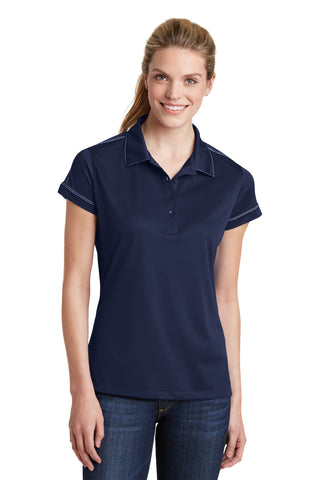 Sport-Tek Ladies Contrast Stitch Micropique Sport-Wick Polo (True Navy)