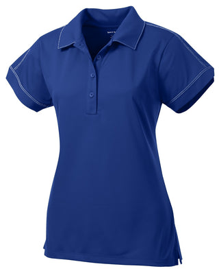 Sport-Tek Ladies Contrast Stitch Micropique Sport-Wick Polo (True Royal)