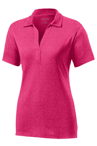 Sport-Tek Ladies Heather Contender Polo (Pink Raspberry Heather)